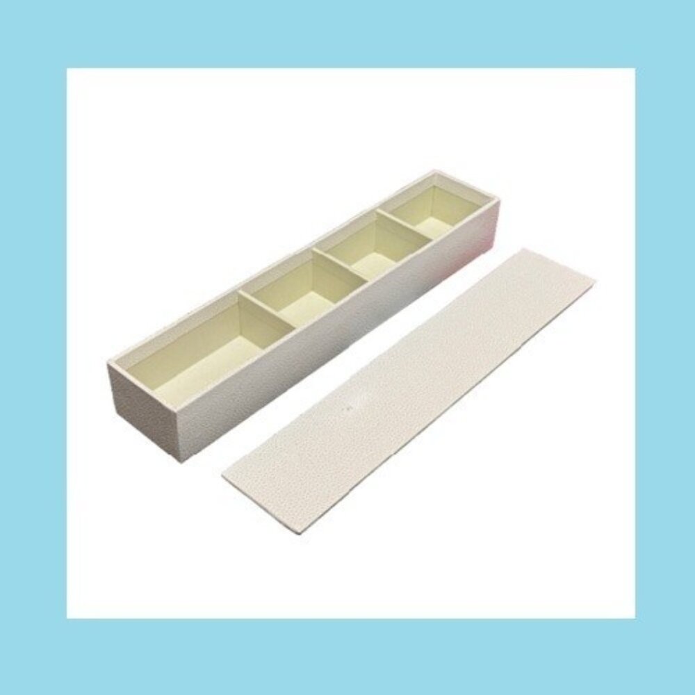 Martha Stewart Home Office Avery Stack+Fit Shagreen Stackable Lidded Box, Ivory
